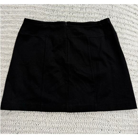 Kenar Mini Skirt Dual Zipper Accents Women's Size 10 Stretch Black - Picture 5 of 9